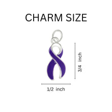 Load image into Gallery viewer, Big Heart Purple Ribbon Key Chains - Fundraising For A Cause