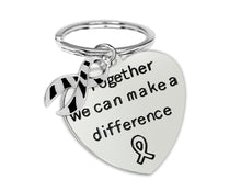 Load image into Gallery viewer, Big Heart Zebra Print Ribbon Key Chains - Fundraising For A Cause