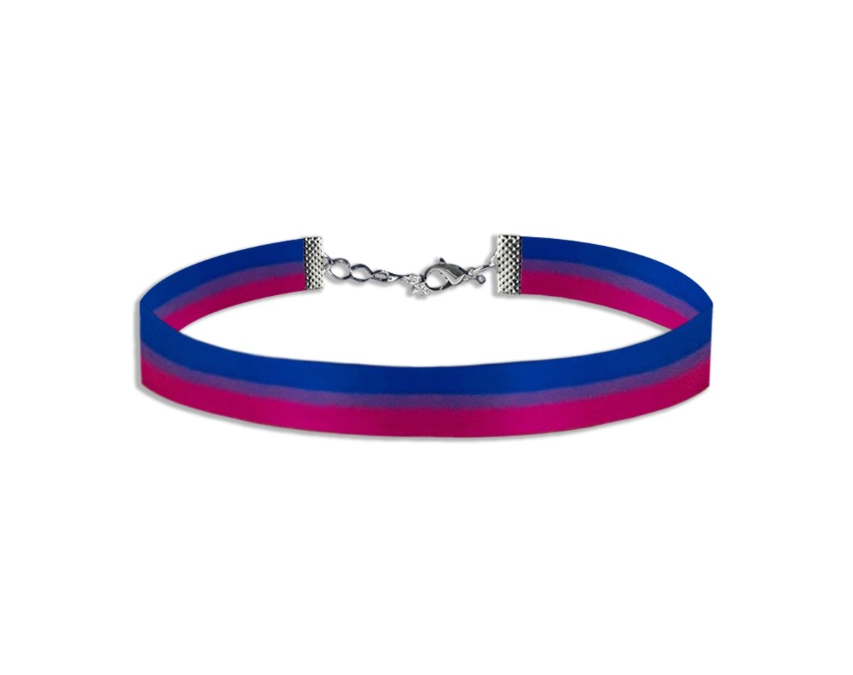 Bisexual Flag Striped Choker Necklaces - Fundraising For A Cause