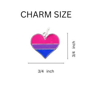 Bisexual Pride Heart Hanging Charms - Fundraising For A Cause