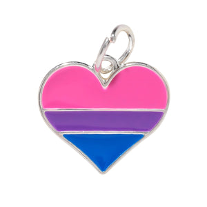 Black Cord Heart Bisexual LGBTQ Necklaces - Fundraising For A Cause