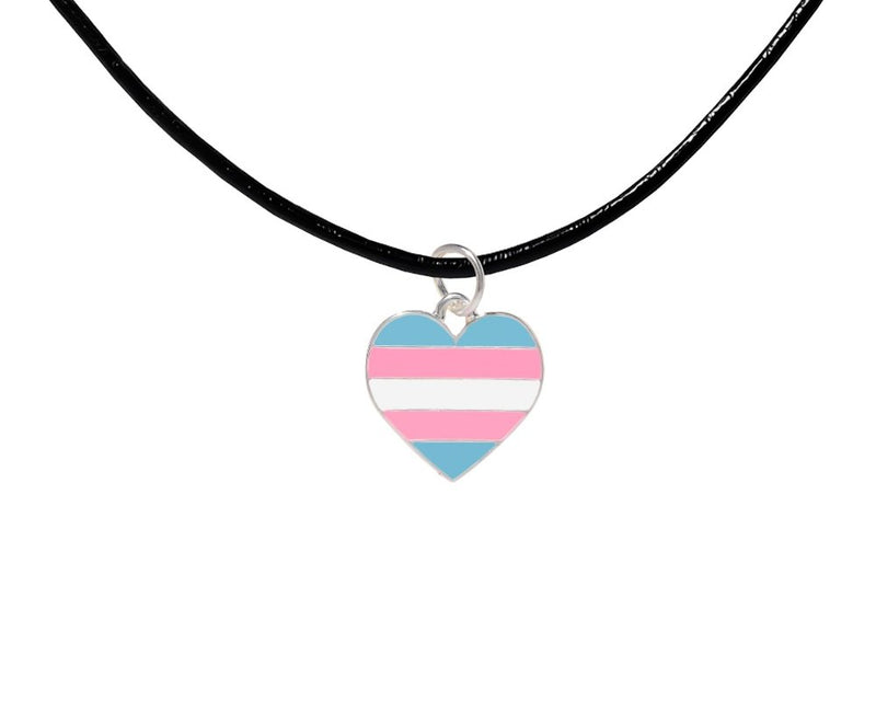 Black Cord Heart Transgender LGBTQ Necklaces - Fundraising For A Cause