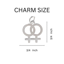Load image into Gallery viewer, Black Cord Lesbian Same Sex Female Symbol Necklaces - Fundraising For A Cause