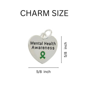 Black Cord Mental Health Awareness Heart Charm Bracelets - Fundraising For A Cause