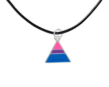 Load image into Gallery viewer, Black Cord Triangle Bisexual LGBTQ Necklaces - Fundraising For A Cause