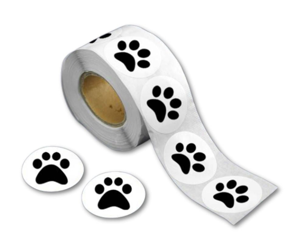 Black Paw Print Stickers (250 per Roll) - Fundraising For A Cause