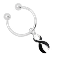 Load image into Gallery viewer, Black Ribbon Horseshoe Key Chains - Fundraising For A Cause