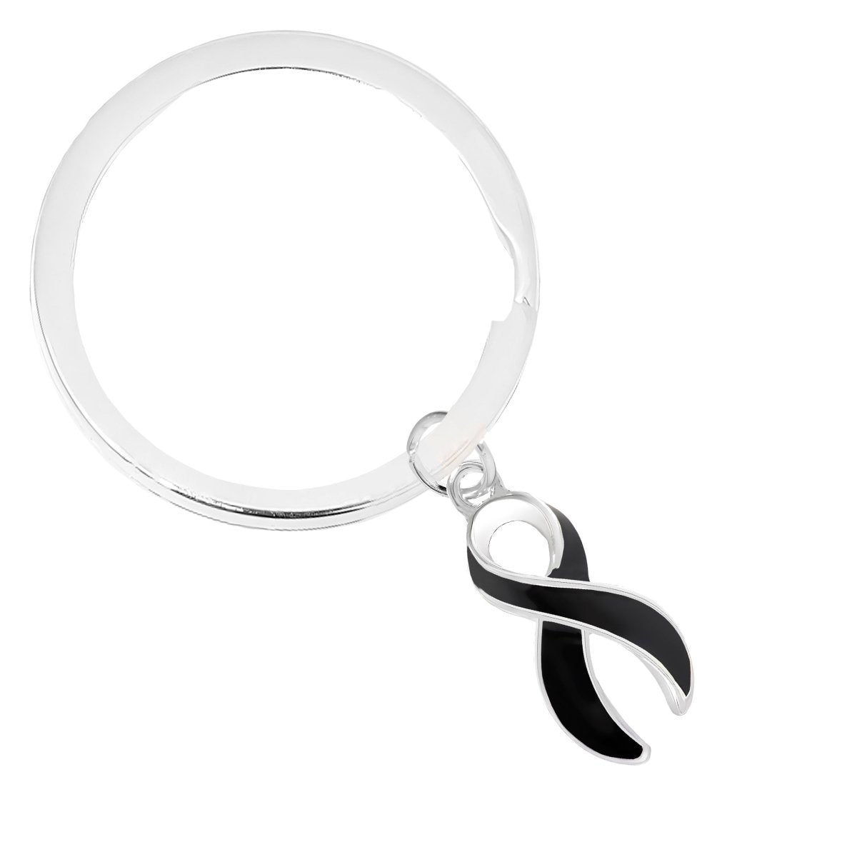 Black Ribbon Split Style Key Chains - Fundraising For A Cause