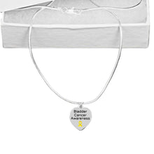 Load image into Gallery viewer, Bladder Cancer Awareness Heart Ribbon Necklaces - Fundraising For A Cause