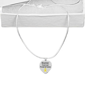 Bladder Cancer Awareness Heart Ribbon Necklaces - Fundraising For A Cause