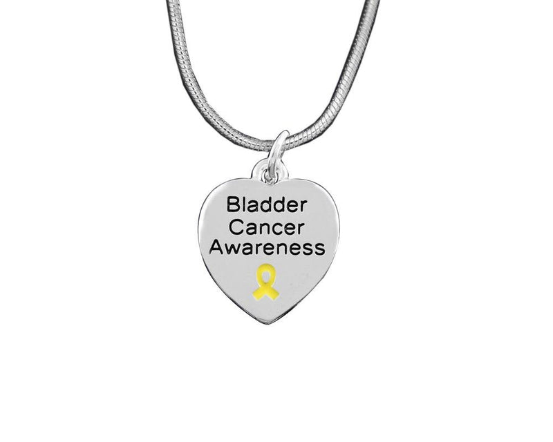 Bladder Cancer Awareness Heart Ribbon Necklaces - Fundraising For A Cause