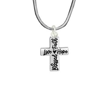 Blessed, Hope, Faith, and Love Cross Necklaces - Fundraising For A Cause
