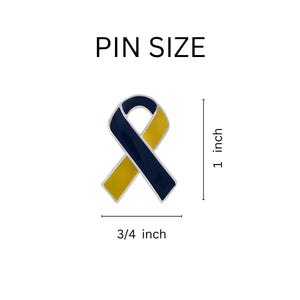 Blue & Yellow Ribbon Awareness Pins - Fundraising For A Cause