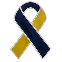 Load image into Gallery viewer, Blue &amp; Yellow Ribbon Awareness Pins - Fundraising For A Cause
