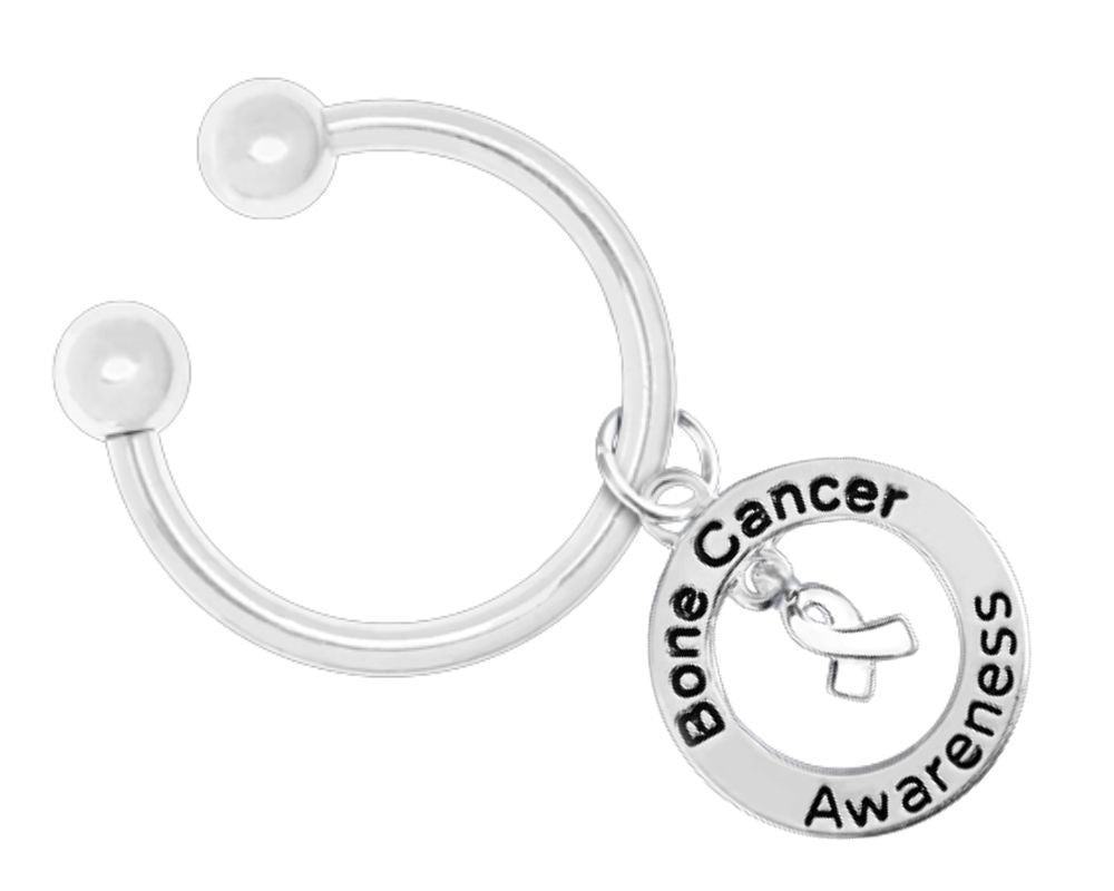 Bone Cancer Awareness Circle Charm Key Chains - Fundraising For A Cause