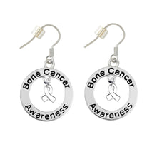 Load image into Gallery viewer, Bone Cancer Awareness Circle Hanging Earrings - Fundraising For A Cause