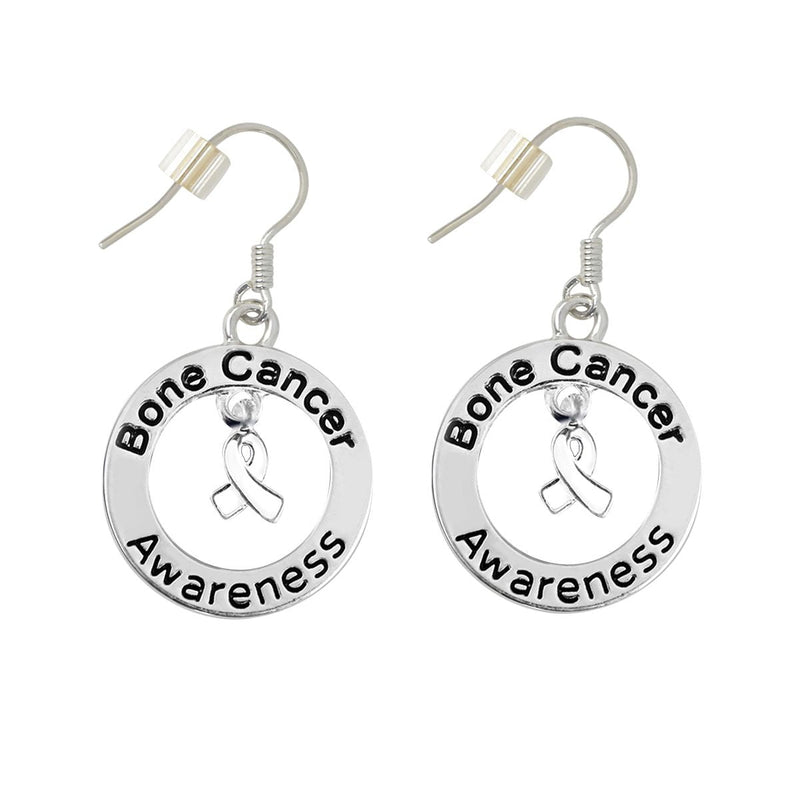 Bone Cancer Awareness Circle Hanging Earrings - Fundraising For A Cause