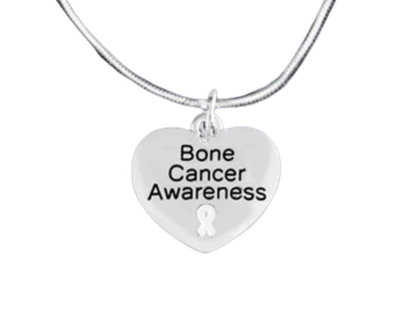 Bone Cancer Awareness Heart Charm Necklaces - Fundraising For A Cause