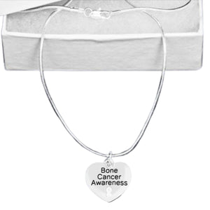 Bone Cancer Awareness Heart Charm Necklaces - Fundraising For A Cause