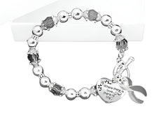 Load image into Gallery viewer, Brain Cancer Awareness Gray Ribbon Bracelets - Fundraising For A Cause