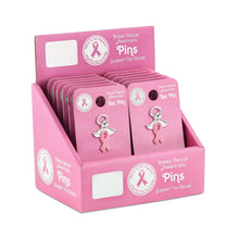 Load image into Gallery viewer, Breast Cancer Awareness Angel Pink Ribbon Pin Counter Display (12 Cards) - Fundraising For A Cause