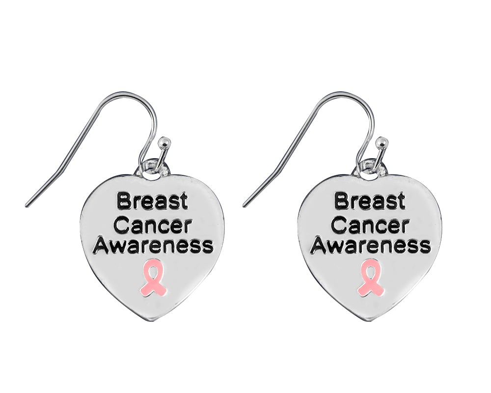 Breast Cancer Awareness Heart Earrings - Fundraising For A Cause