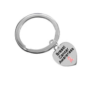 Load image into Gallery viewer, Breast Cancer Awareness Heart Pink Ribbon Keychains - Fundraising For A Cause