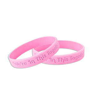 Breast Cancer Awareness Pink Ribbon Silicone Bracelet Counter Display (12 Cards) - Fundraising For A Cause