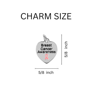 Breast Cancer Heart Mom Charm Retractable Charm Bracelets - Fundraising For A Cause
