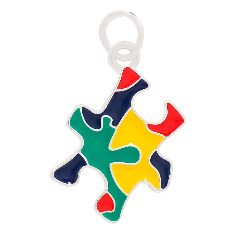 Bulk Autism Awareness Colored Puzzle Piece Charms - Fundraising For A Cause