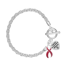 Load image into Gallery viewer, Burgundy Ribbon Awareness Rope Style Charm Bracelets - Fundraising For A Cause