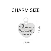 Load image into Gallery viewer, Burgundy Ribbon Love You To The Moon Awareness Charm Bracelets - Fundraising For A Cause