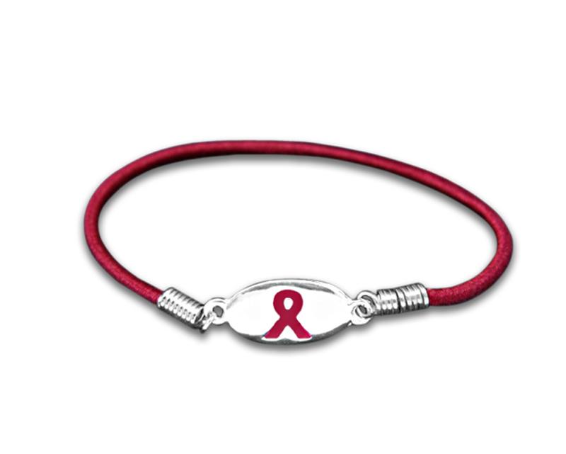 Burgundy Ribbon Stretch Bracelets - Fundraising For A Cause