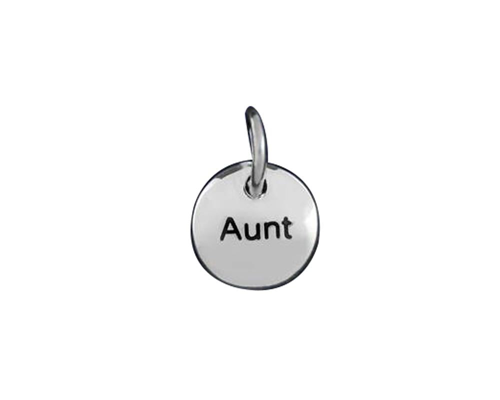 Silver Aunt Circle Charms - Fundraising For A Cause