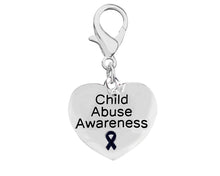 Load image into Gallery viewer, Child Abuse Awareness Hanging Heart Charm - Fundraising For A Cause