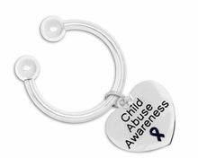 Load image into Gallery viewer, Child Abuse Heart Charm Horseshoe Key Chain - Fundraising For A Cause
