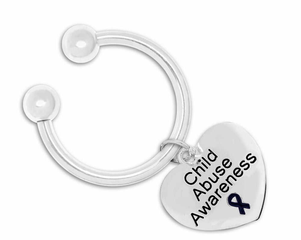 Child Abuse Heart Charm Horseshoe Key Chain - Fundraising For A Cause