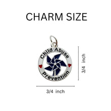 Load image into Gallery viewer, Child Abuse Prevention Blue Pinwheel Charm Hanging Earrings - Fundraising For A Cause