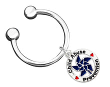 Load image into Gallery viewer, Child Abuse Prevention Blue Pinwheel Charm Key Chains - Fundraising For A Cause