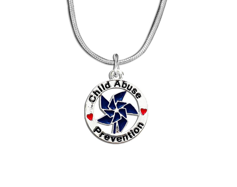 Child Abuse Prevention Blue Pinwheel Charm Necklaces - Fundraising For A Cause
