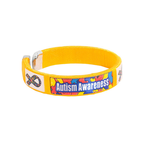 Black Autism Silicone Bracelet in Adult, Youth or Child Size!