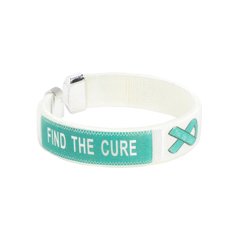 Child Size Teal Ribbon Cure Bangle Bracelets - Fundraising For A Cause