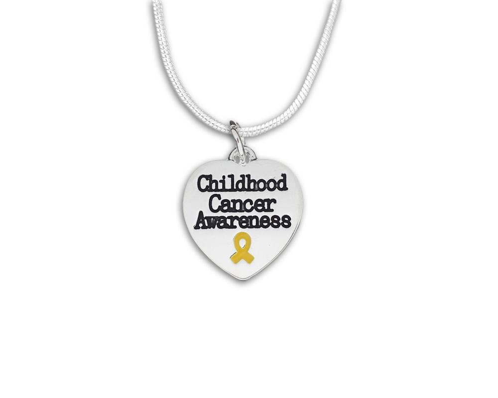 Childhood Cancer Awareness Heart Charm Necklaces - Fundraising For A Cause