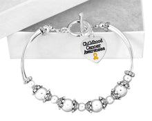 Load image into Gallery viewer, Childhood Cancer Awareness Heart Charm Partial Beaded Bracelets - Fundraising For A Cause