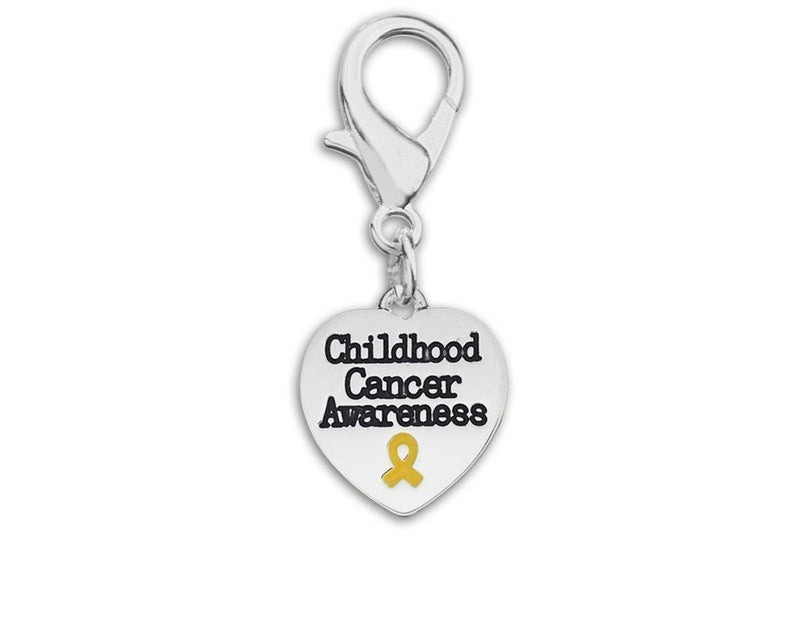 Childhood Cancer Awareness Heart Hanging Charms - Fundraising For A Cause