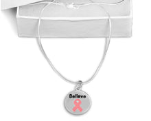 Load image into Gallery viewer, Circle Believe Pink Ribbon Necklaces - Fundraising For A Cause