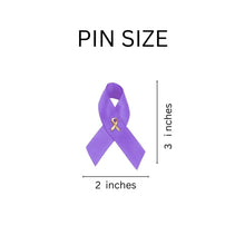 Load image into Gallery viewer, Colitis Disease Purple Awareness Satin Ribbon Pins - Fundraising For A Cause