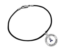 Load image into Gallery viewer, Colon Cancer Awareness Black Leather Cord Bracelets - Fundraising For A Cause
