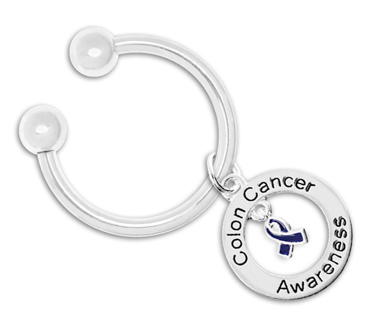 Colon Cancer Awareness Circle Charm Keychains - Fundraising For A Cause