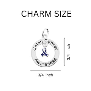 Colon Cancer Awareness Circle Charm Split Style Keychains - Fundraising For A Cause